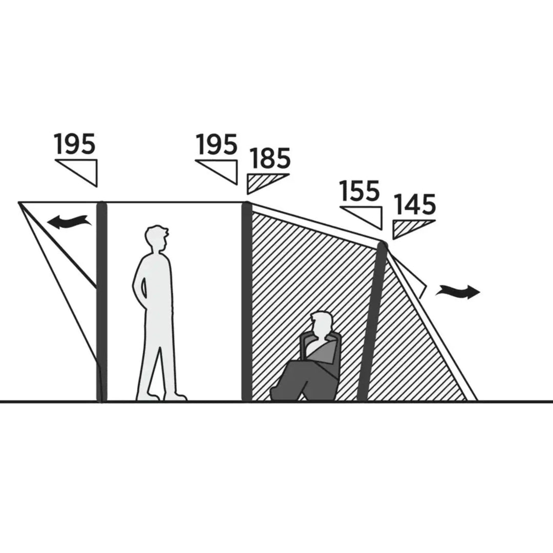 Easy Camp Senja 4 Air Tent height diemensions