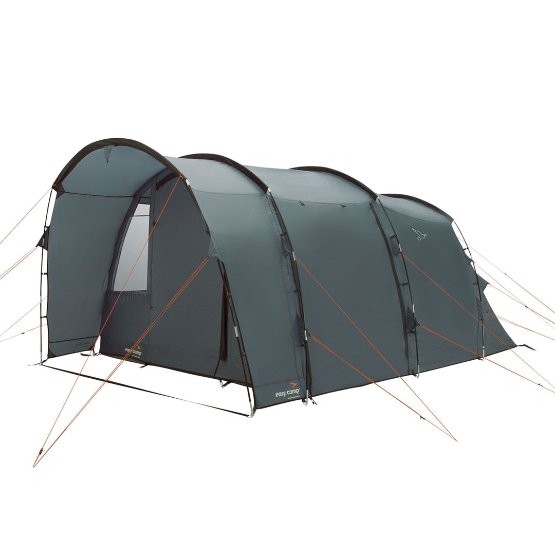 Side view of the Easy Camp Skarvan 4 tent -  a durable 4 person tent, showcasing its weather-resistant material and sturdy frame for outdoor use.