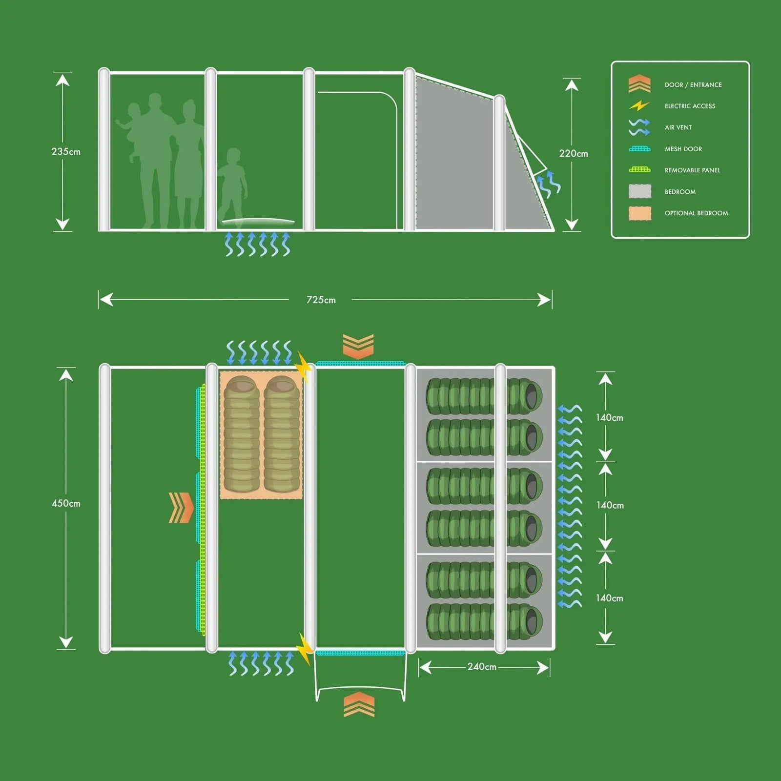 Holawild PolTek Sherwood 6.0 Tent Floorplan
