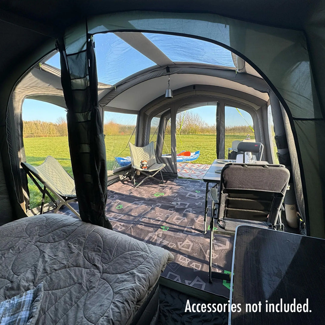 View fromt he bedroom on the Holawild Sherwood 5.0 AC Tent