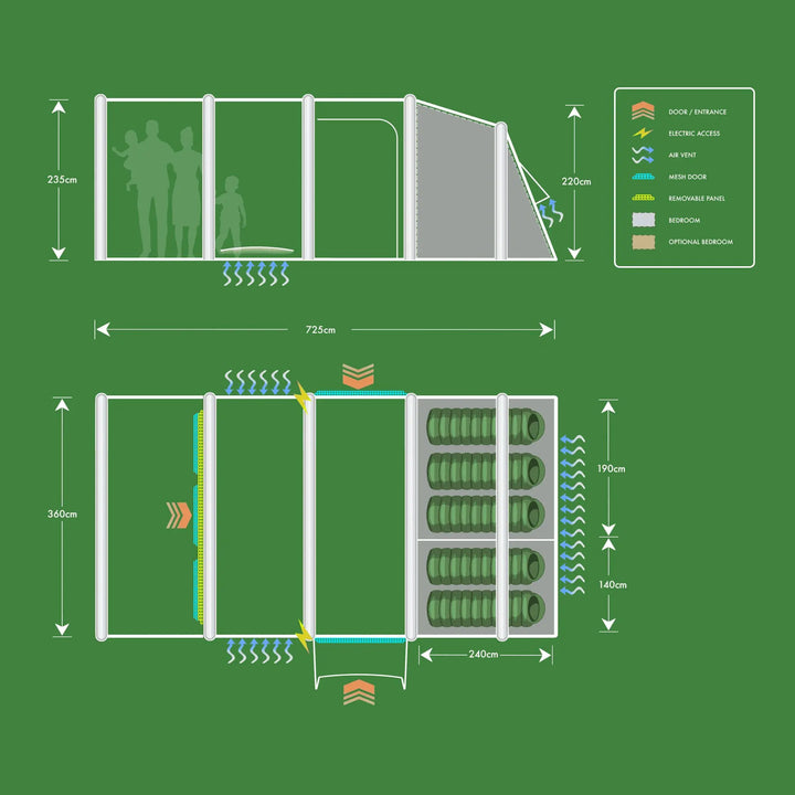 Holawild Sherwood 5.0 AC Tent Floorplan