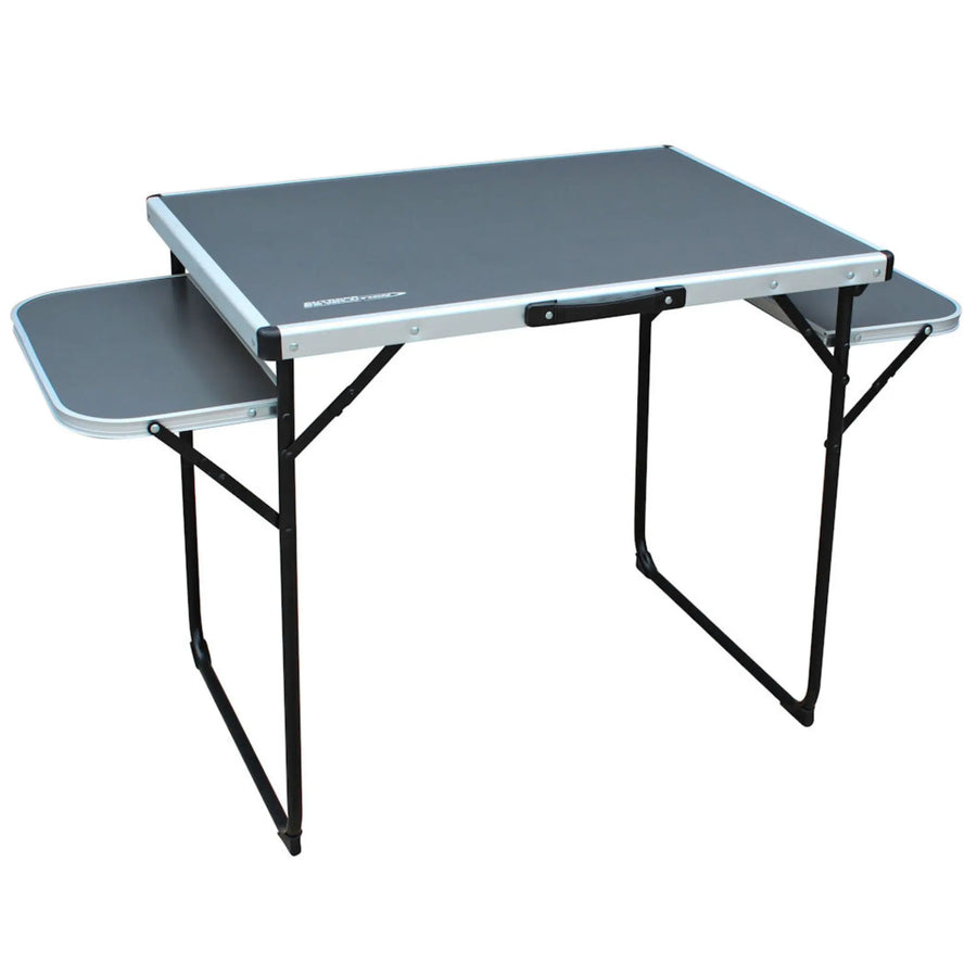 Outdoor Revolution Aluminium Top Camping Table 130 x 60cm with Folding Side Tables