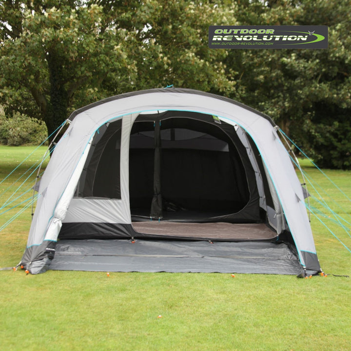 Outdoor Revolution Camp Star 500XL DT Poled Tent Front Door Open and Middle Door Open