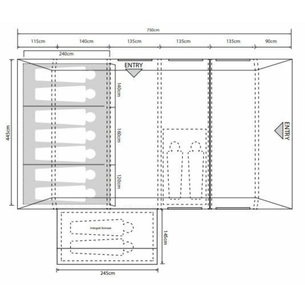 Outdoor Revolution Camp Star 700SE Package Floorplan