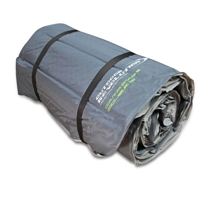 Outdoor Revolution Camp Star Double 100mm Self Inflating Mat folded up.