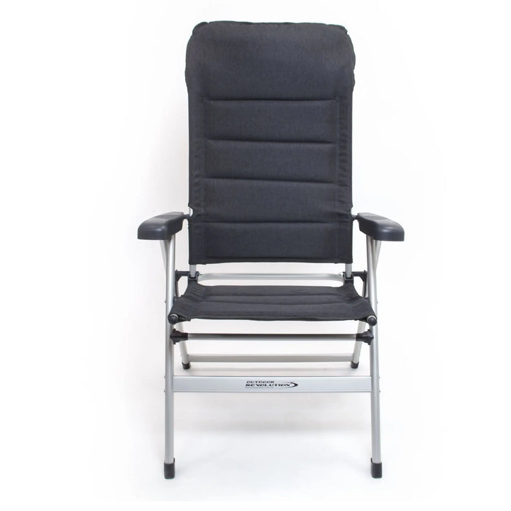 Outdoor Revolution San Remo Highback reclining camping Chair front view.