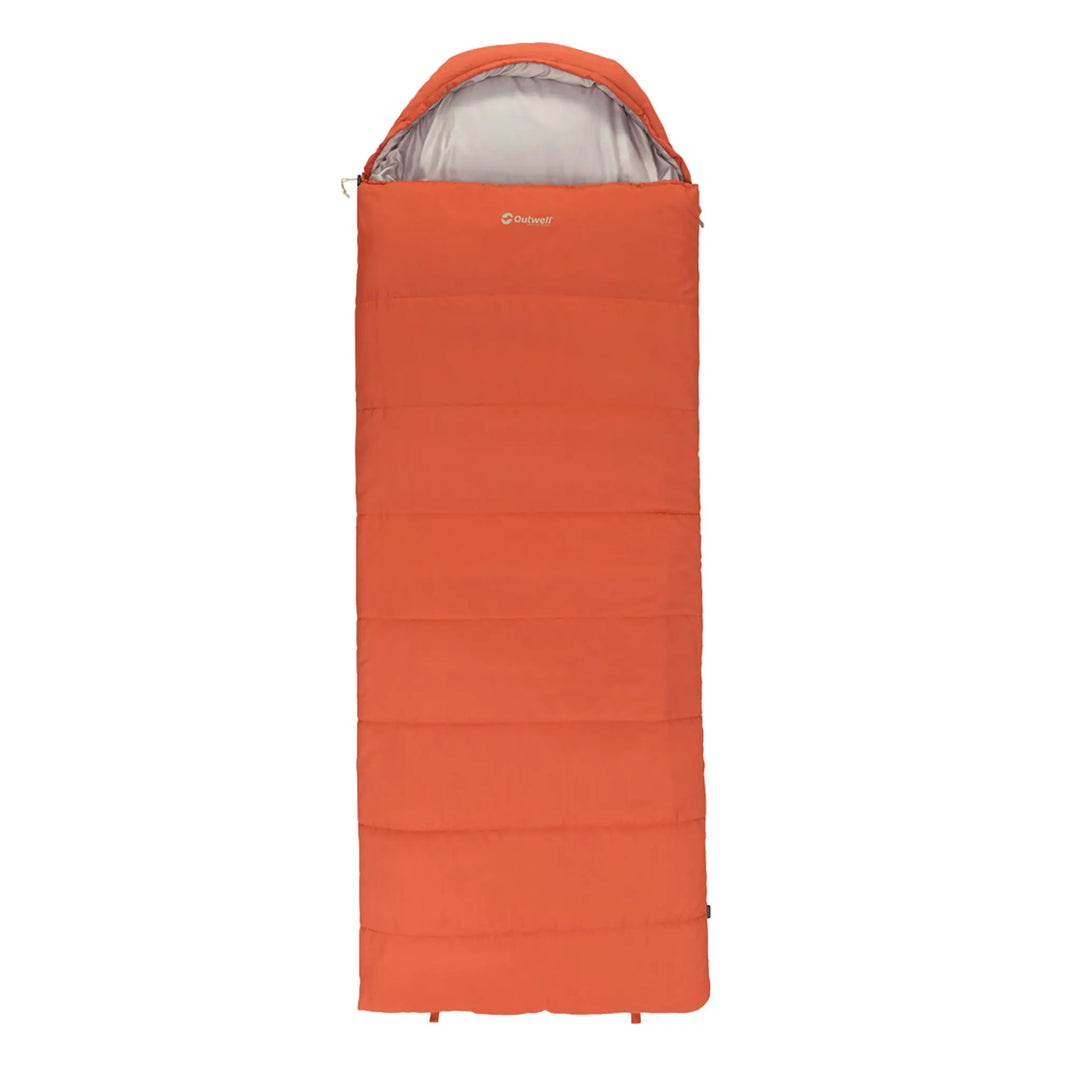 Outwell Campion Lux Orange Sleeping Bag hood closed