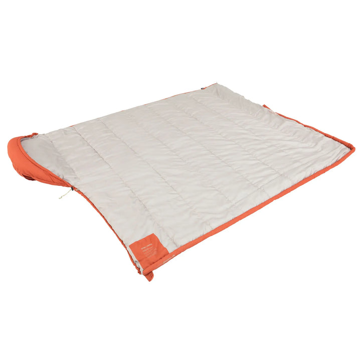 Outwell Campion Lux Orange Sleeping Bag open like a duvet
