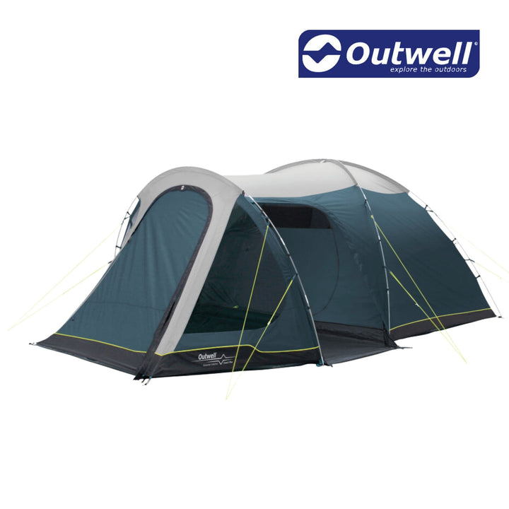 Outwell Cloud 5 Tent with front door closed and side door open 