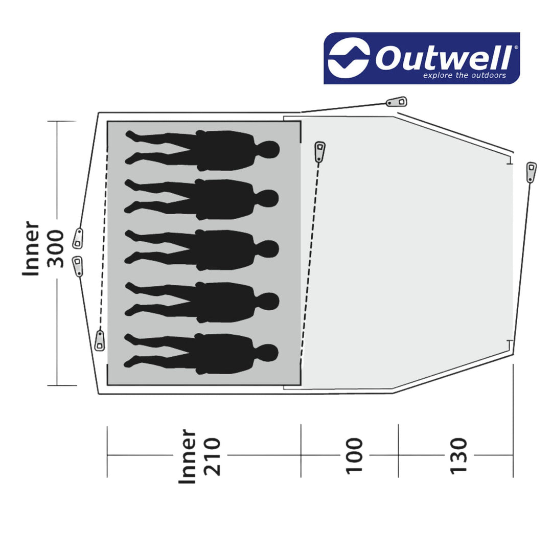 Outwell Cloud 5 Tent Floorplan