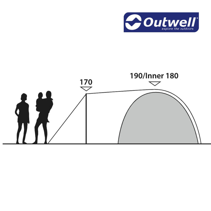 Outwell Cloud 5 Tent heights