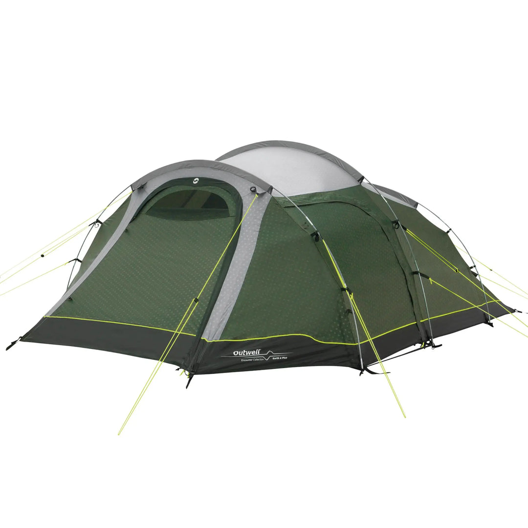 Outwell Earth 4 Plus Tent corner view doors closed
