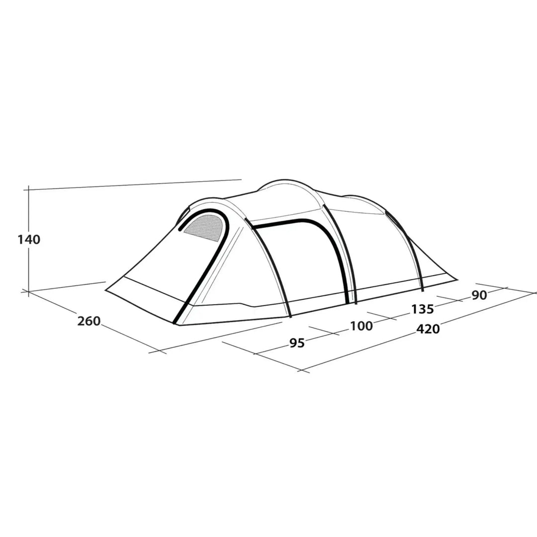 Outwell Earth 4 Plus Tent dimensions