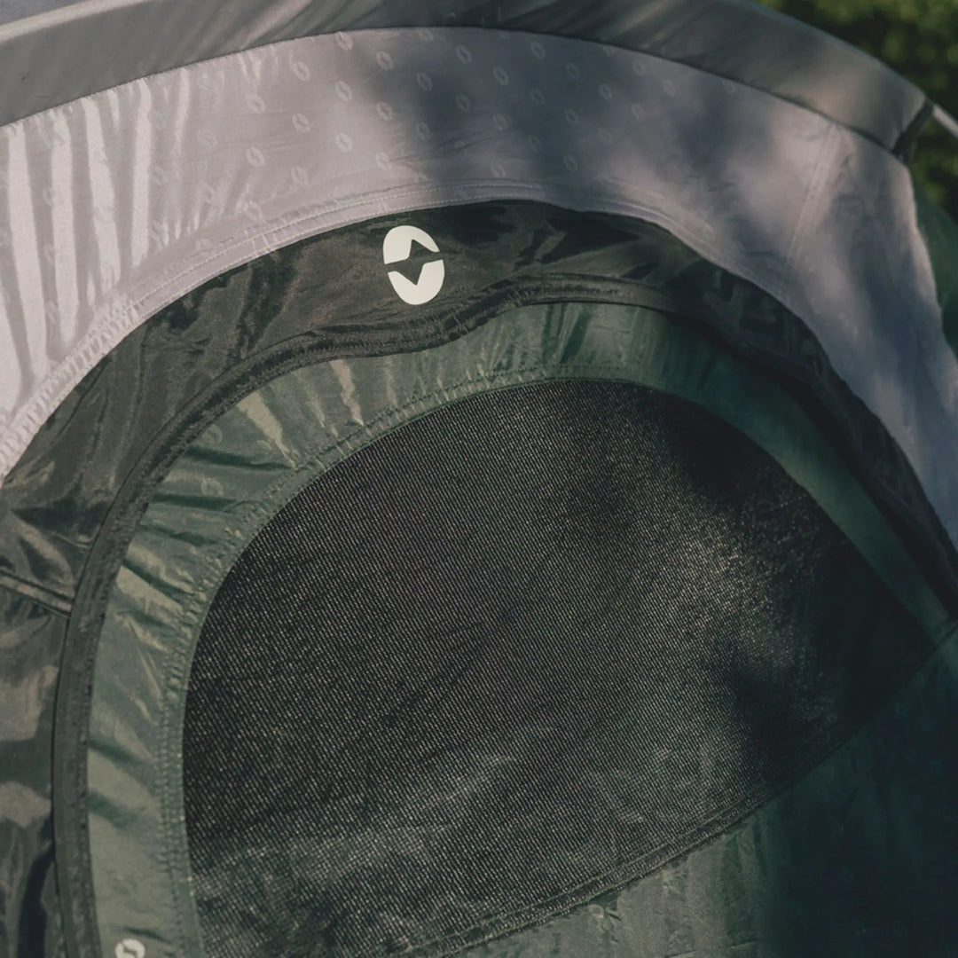 Outwell Earth 4 Plus Tent lifestyle front door image