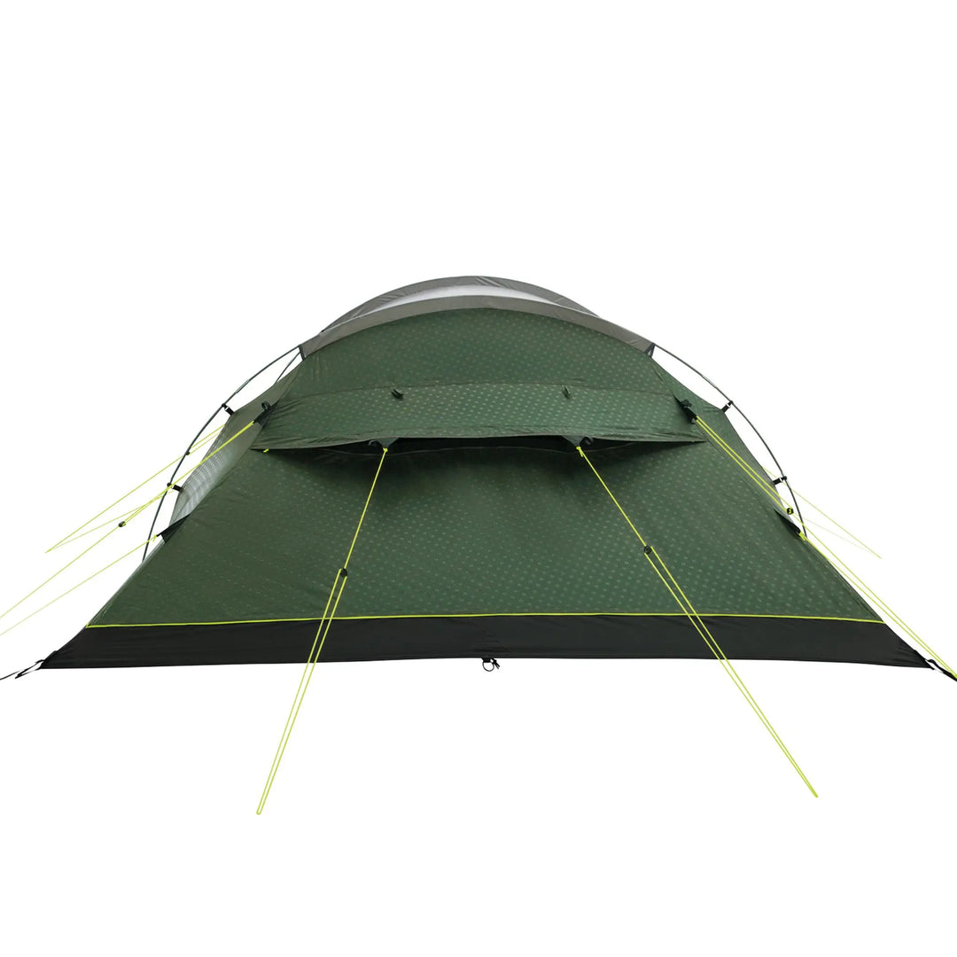 Rear view of the Outwell Earth 4 Plus Tent with its ventilation panel open.