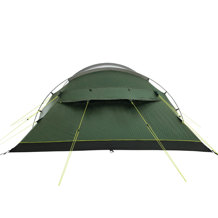 Rear view of the Outwell Earth 4 Plus Tent with its ventilation panel open.