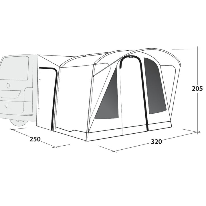 Outwell Fresno Drive Away Awning Dimensions