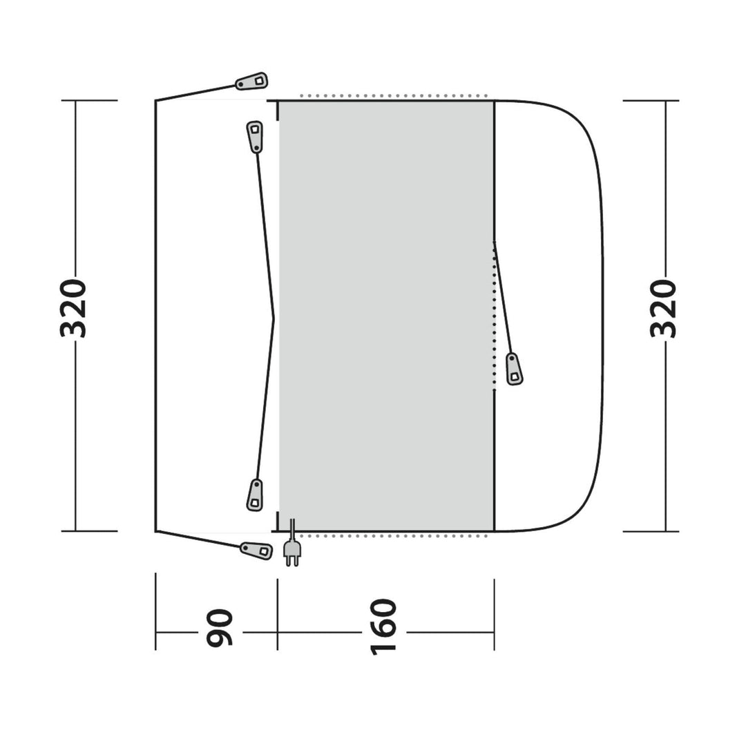 Outwell Fresno Drive Away Awning Floorplan