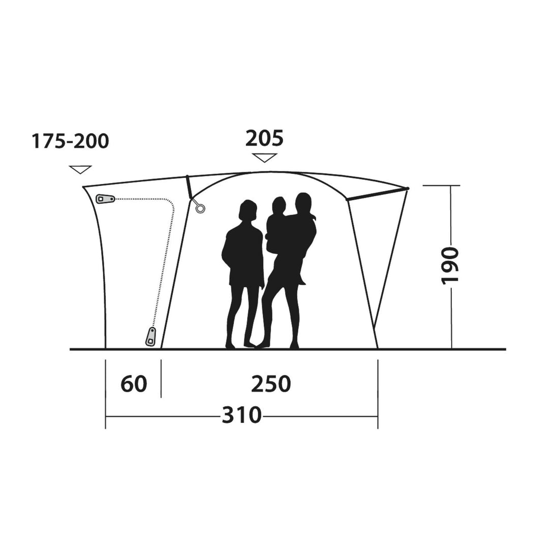 Outwell Pine Hills Drive Away Awning Heights