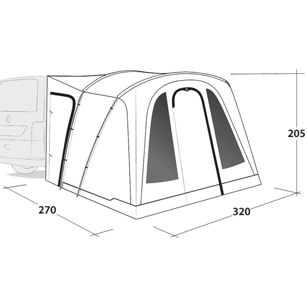 Outwell San Diego Drive Away Awning Dimensions