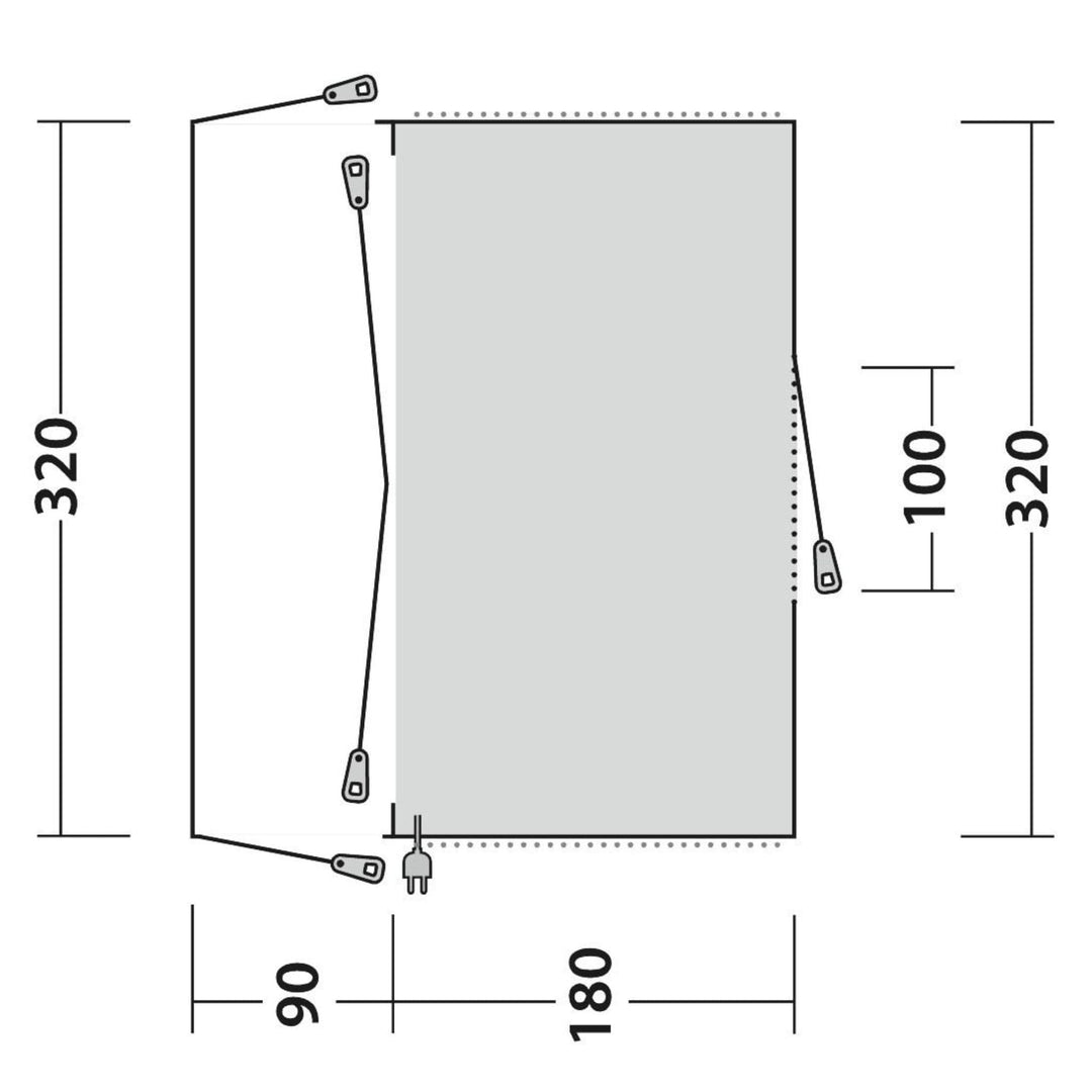 Outwell San Diego Drive Away Awning Floorplan