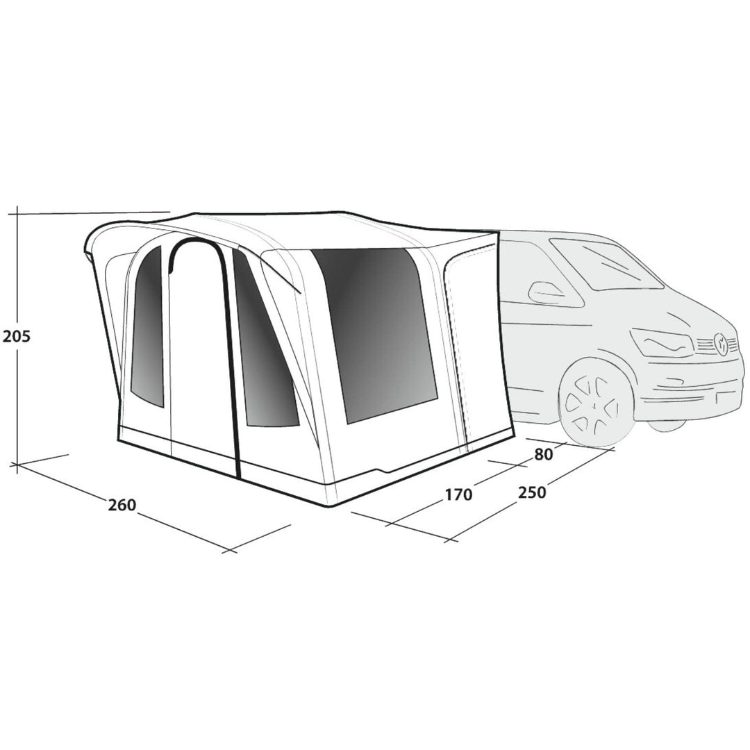 Outwell Santa Monica Air Drive Away Awning Dimensions