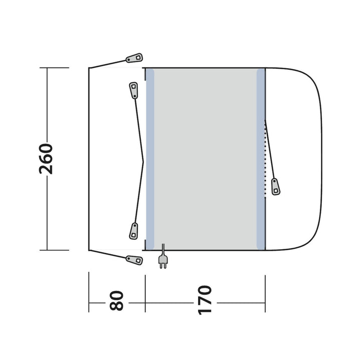 Outwell Santa Monica Air Drive Away Awning Floorplan