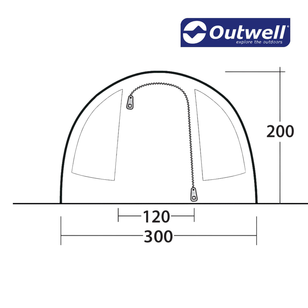Outwell Sky 4 Tent Front height