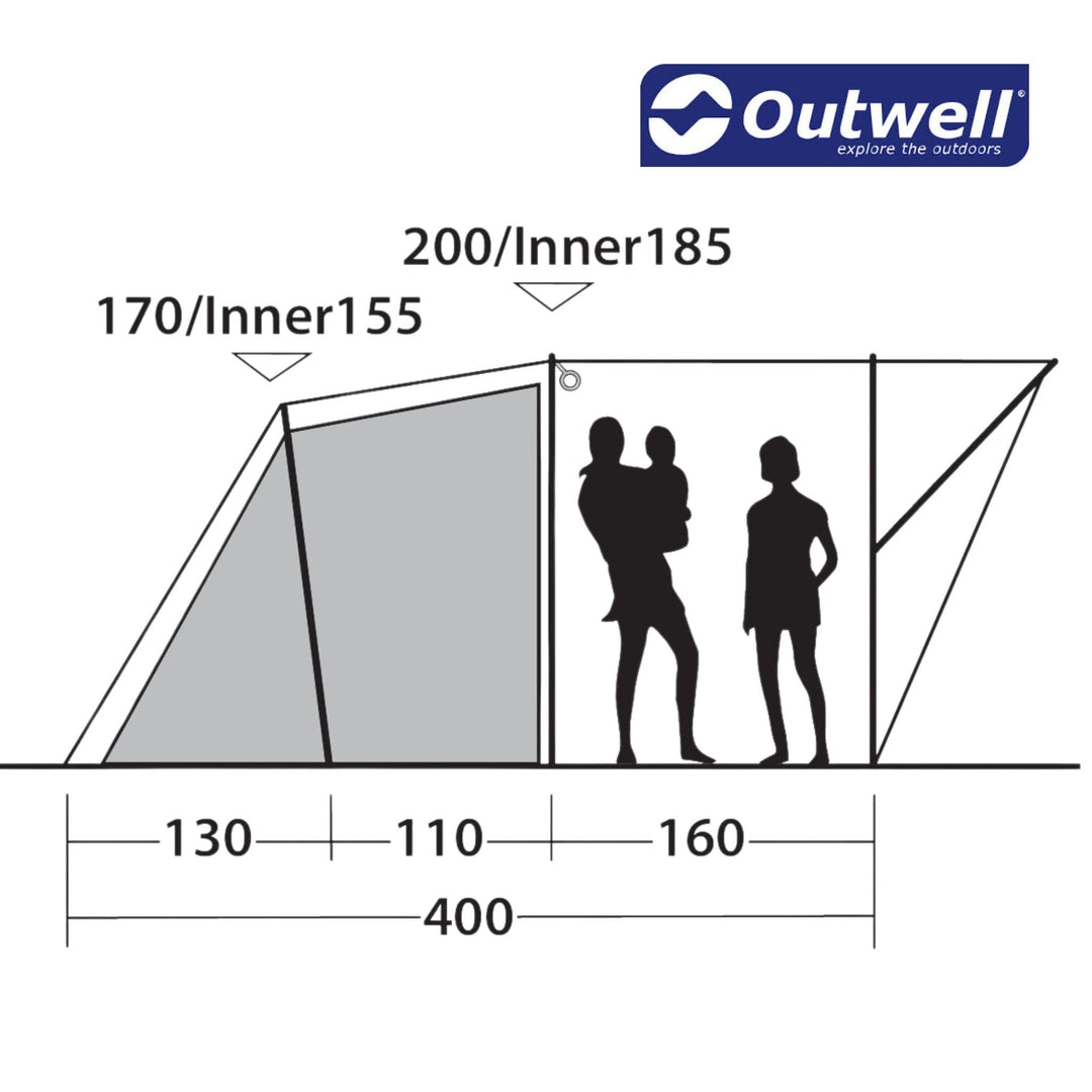 Outwell Sky 4 Tent Heights