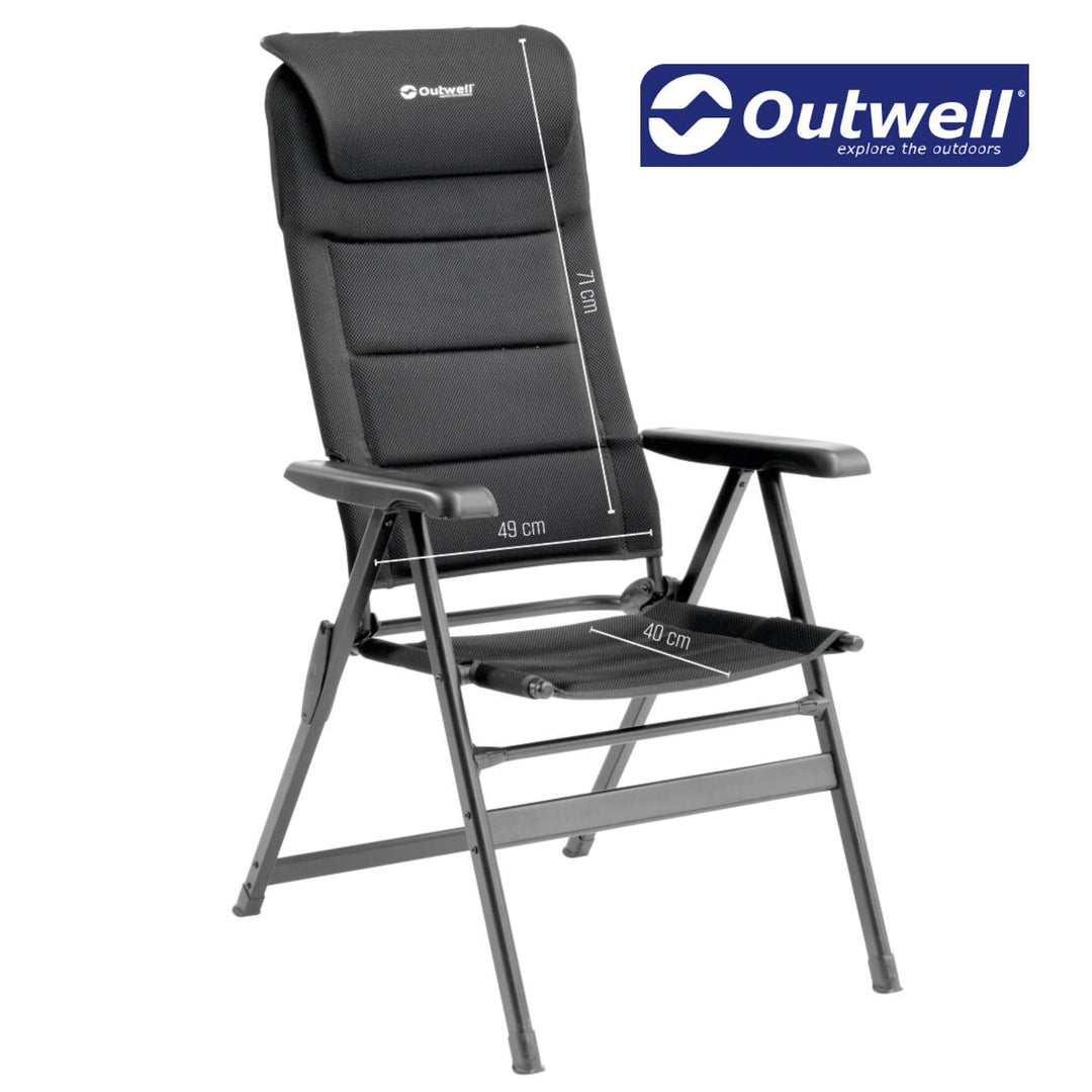 Outwell Teton Reclining Chair Dimensions