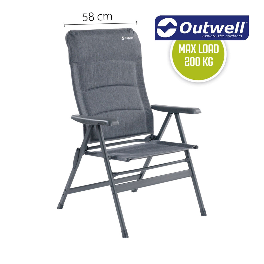 Outwell Trenton Reclining Chair Width and max load 150kg