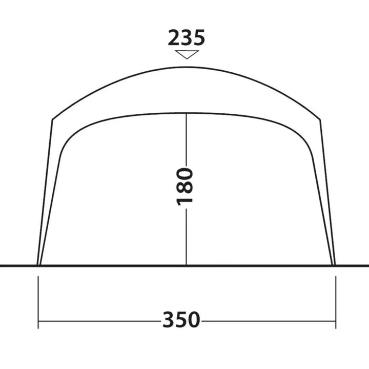 Outwell Wakefield Shelter L heights drawing