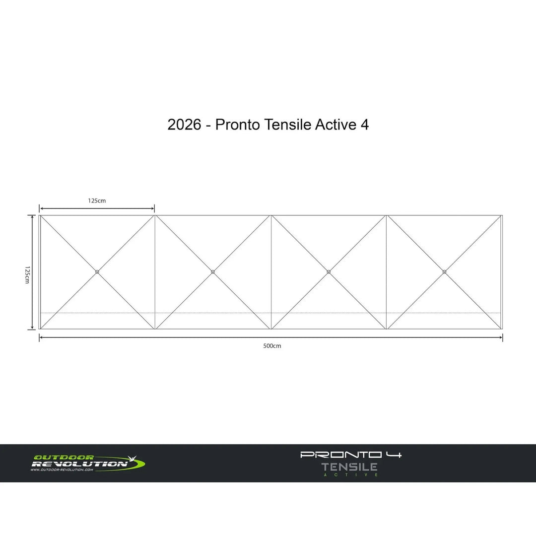 Outdoor Revolution Pronto Tensile Active 4 Windbreak Dimensions