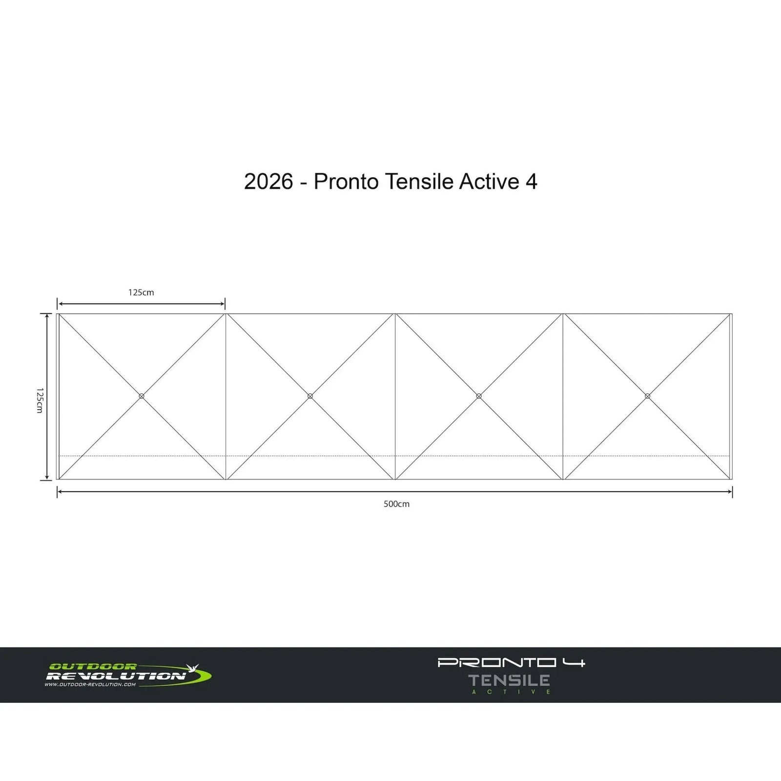 Outdoor Revolution Pronto Tensile Active 4 Windbreak Dimensions