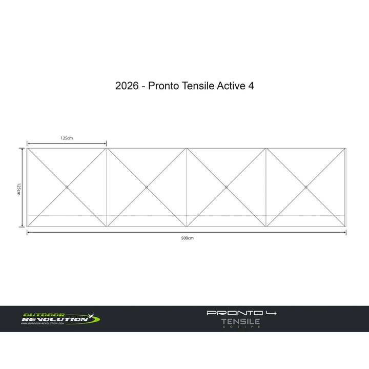 Outdoor Revolution Pronto Tensile Active 4 Windbreak Dimensions