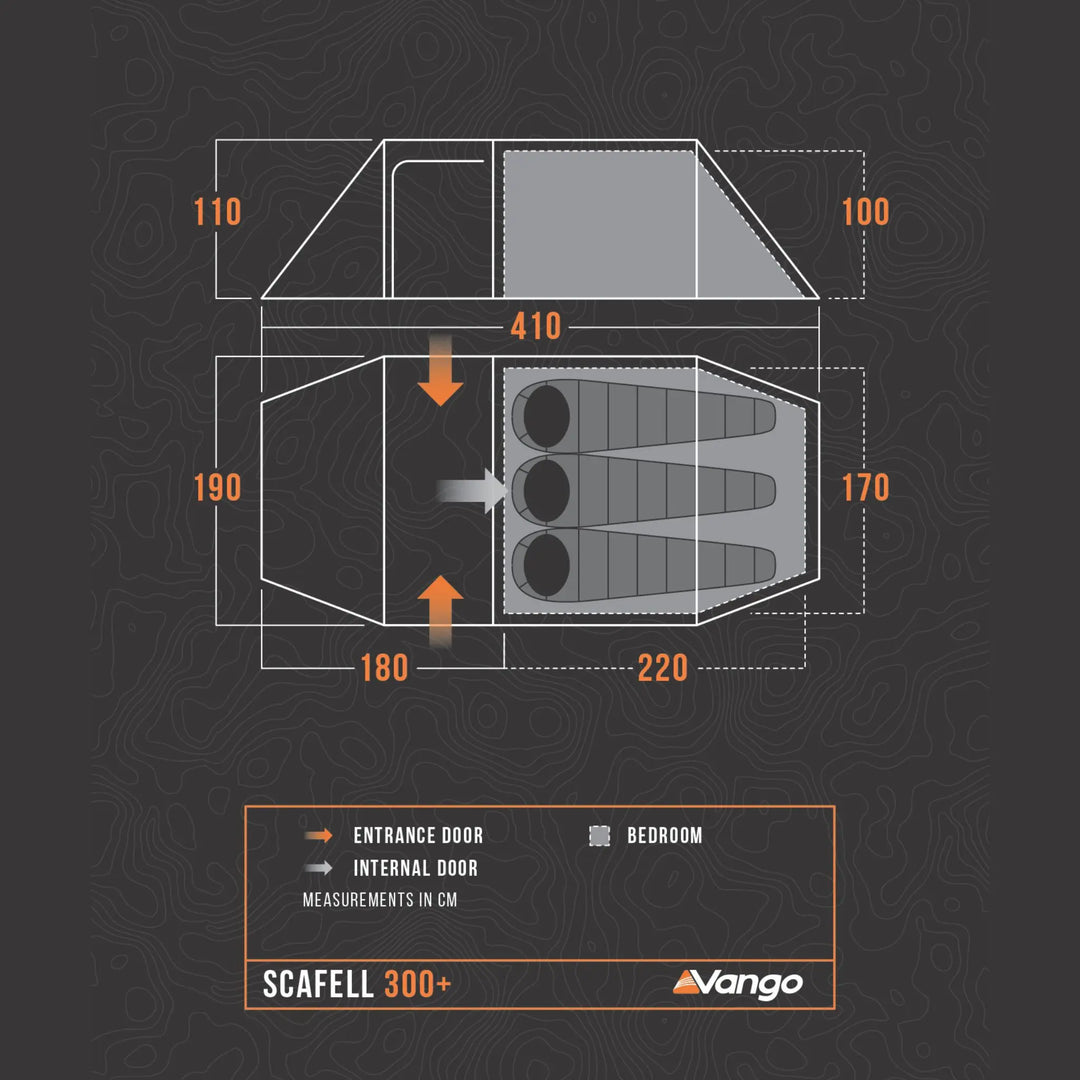 Vango Scafell 300 Plus Tent floorplan