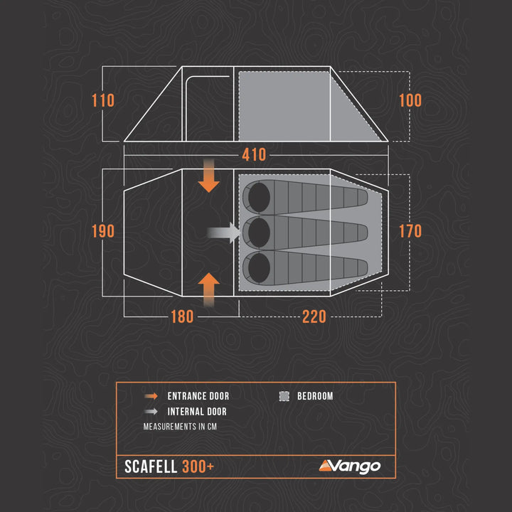Vango Scafell 300 Plus Tent floorplan