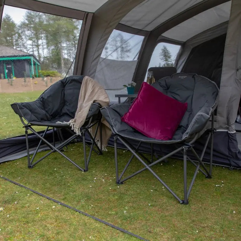 2 Vango Titan II Oversized Chairs Inside a tent.