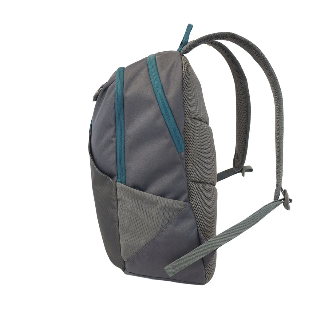 Angled side view of the Vango 20L Day Pack, highlighting the ergonomic shoulder straps and padded back panel for comfortable hiking or daily use.