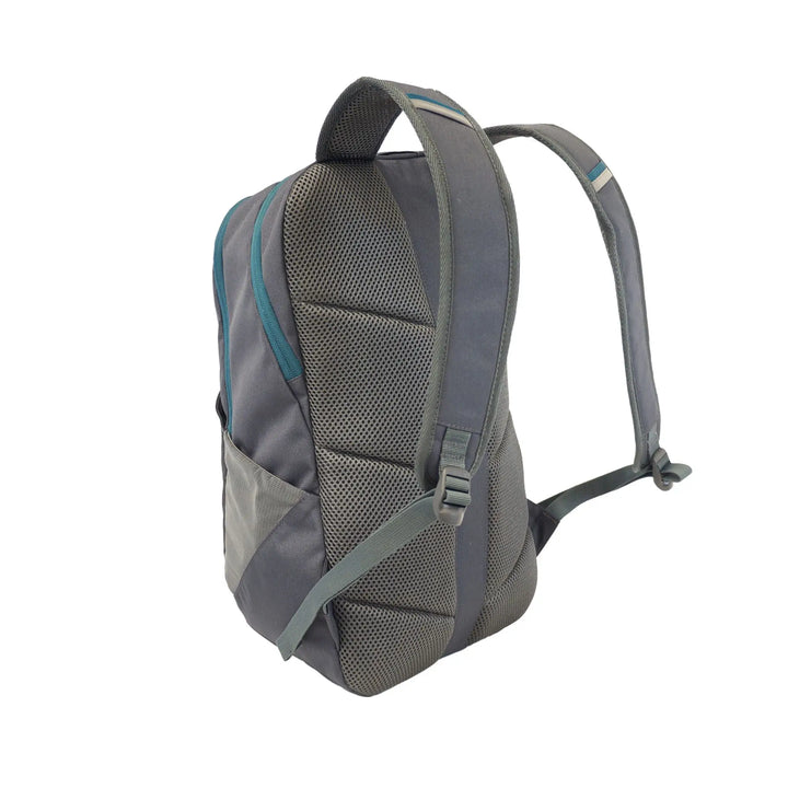 Rear view of the Vango 20L Day Pack, displaying its breathable mesh back support and adjustable straps, suitable for hiking enthusiasts or commuters.