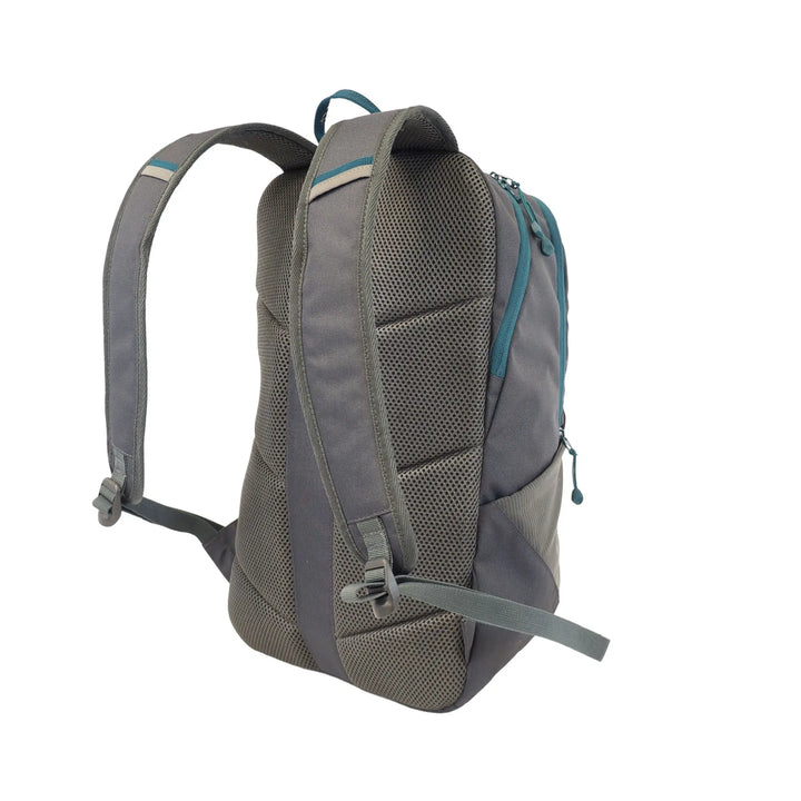 Side-back view of the Vango 20L Day Pack, demonstrating its compact frame and durable fabric construction for rucksack functionality on hikes or daily outings.