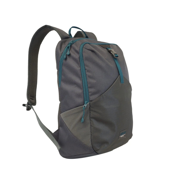 Front-facing angled view of the Vango 20L Day Pack, showcasing its zippered compartments and lightweight build, ideal for hiking or as a rucksack for everyday use.