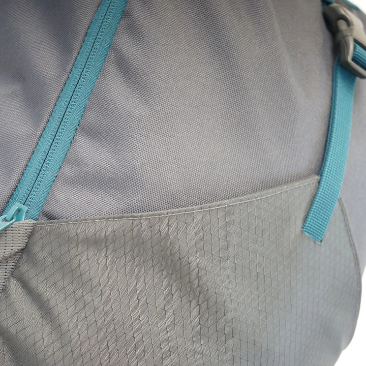 Detailed close-up of the side pocket and fabric texture on the Vango 20L Day Pack, emphasizing its durable and practical design for hiking or everyday rucksack use.