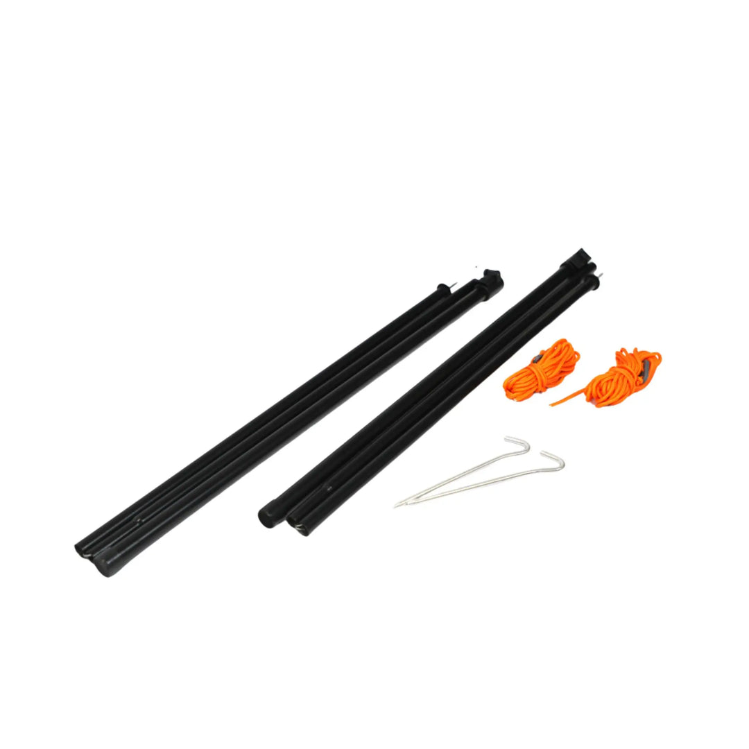 Vango Adjustable King Pole Set displayed with its poles, guylines, and pegs for tent side door or awning support.