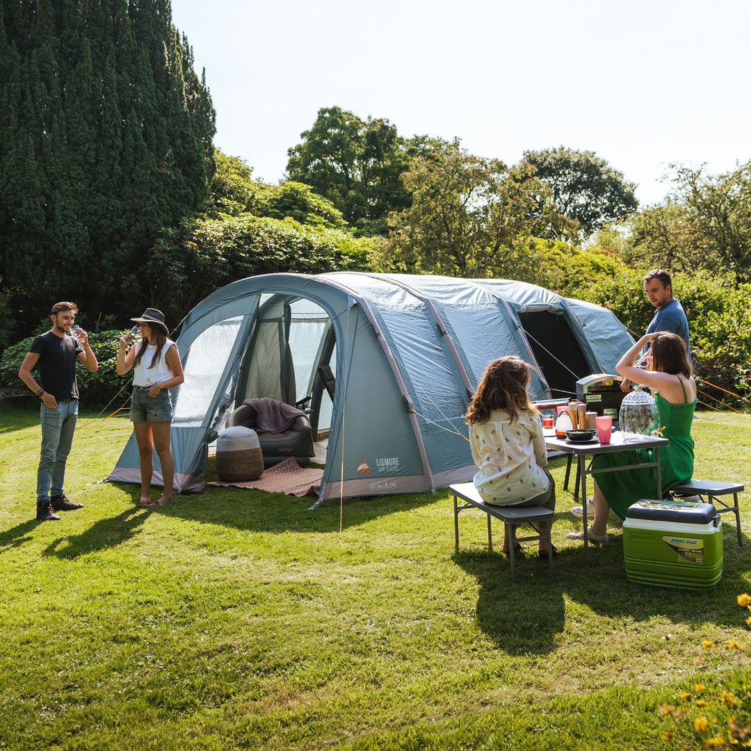 Vango AirBeam Lismore Air 600XL with people camping