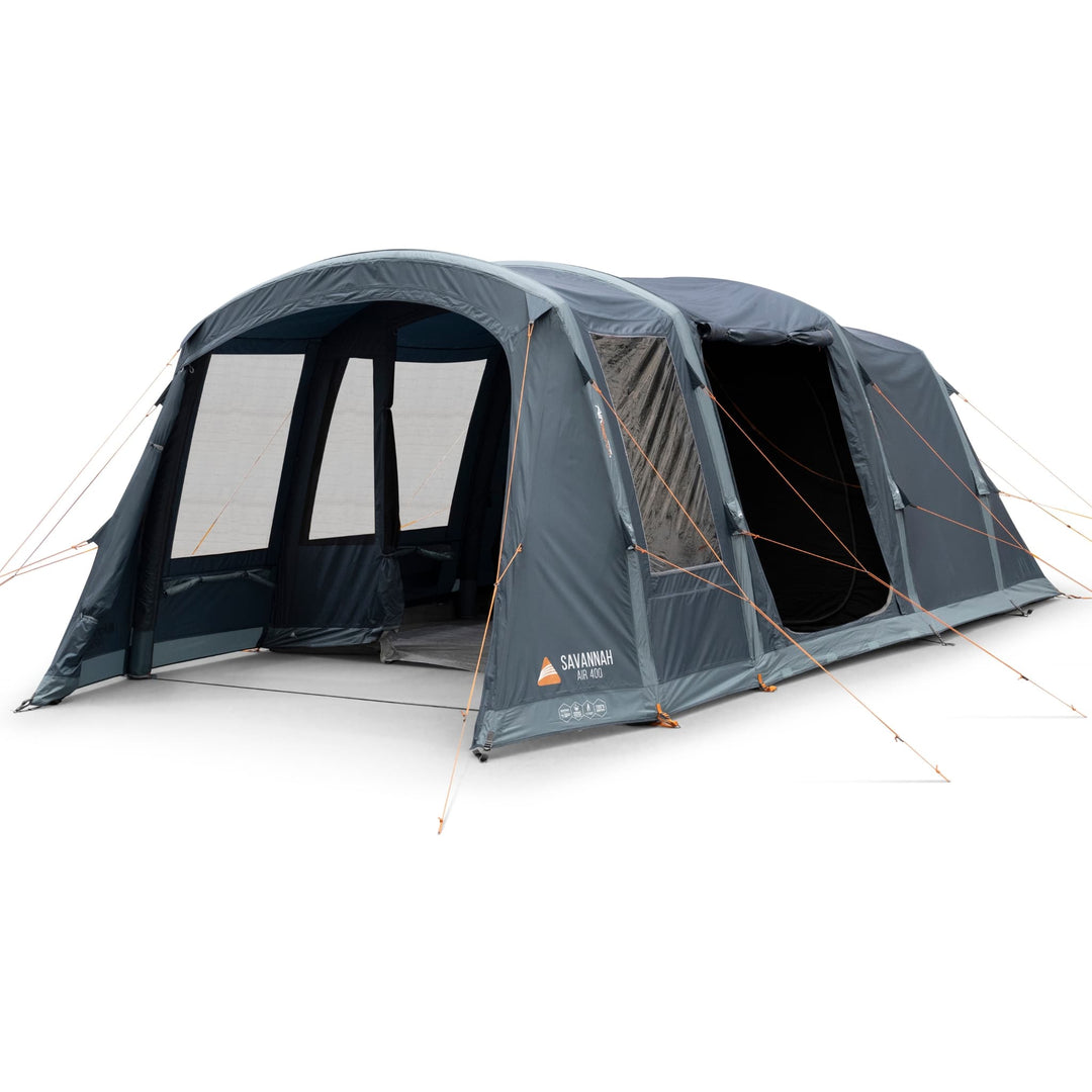 Vango AirBeam Savannah Air 400 Tent with front and side doors open