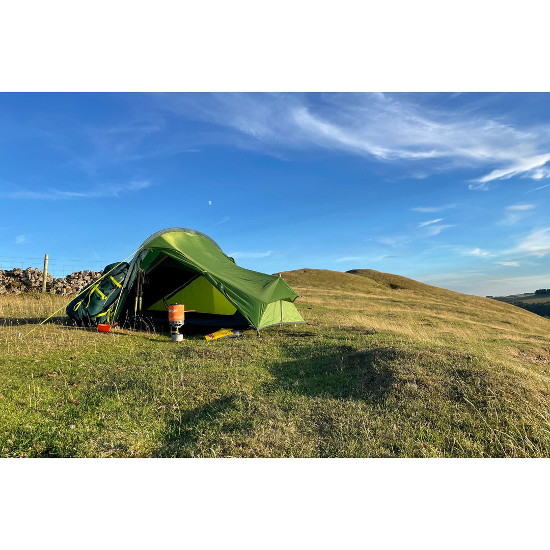 Vango Apex Compact 200 Backpacking Tent pitched on a hill