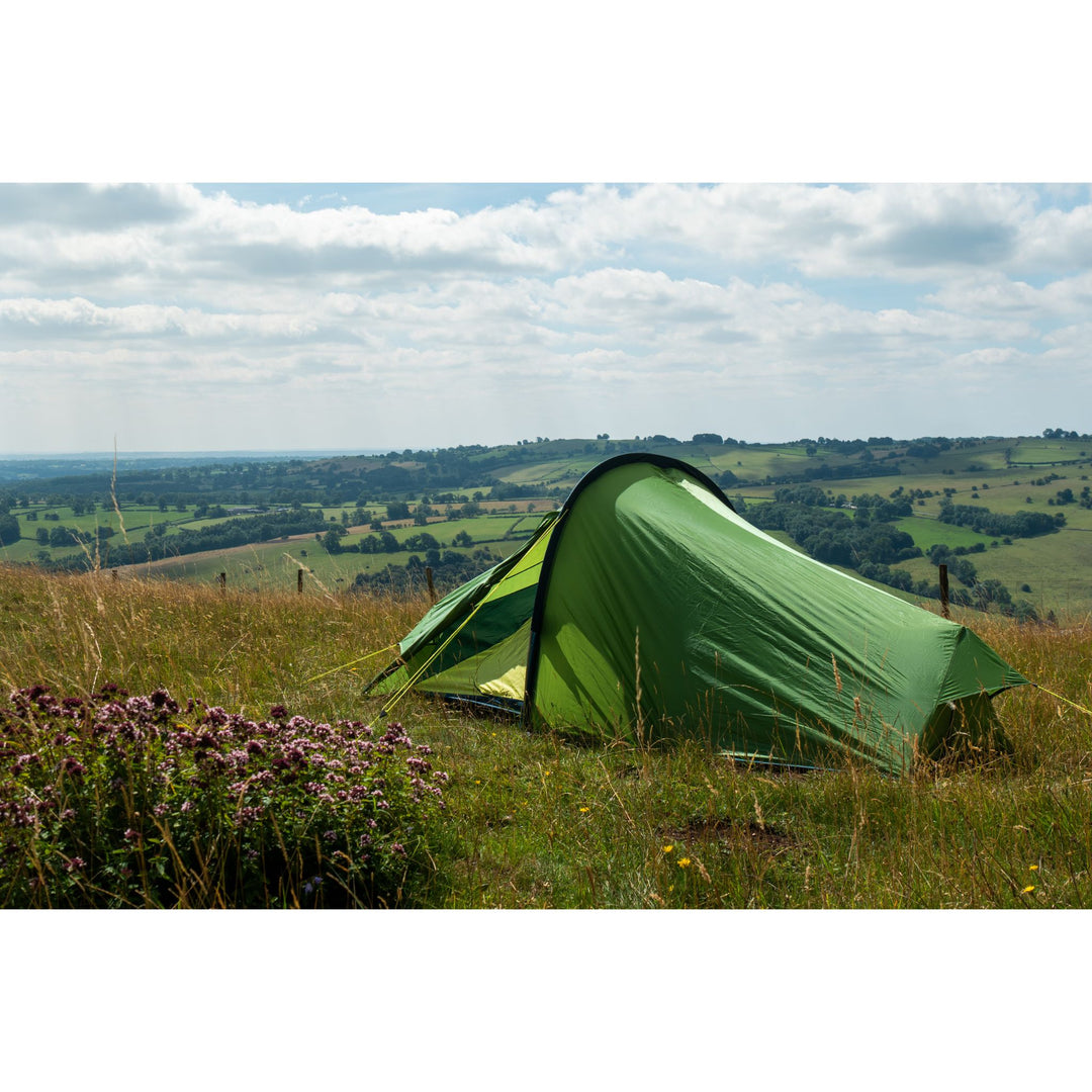 Vango Apex Compact 200 Backpacking Tent overlooking hills