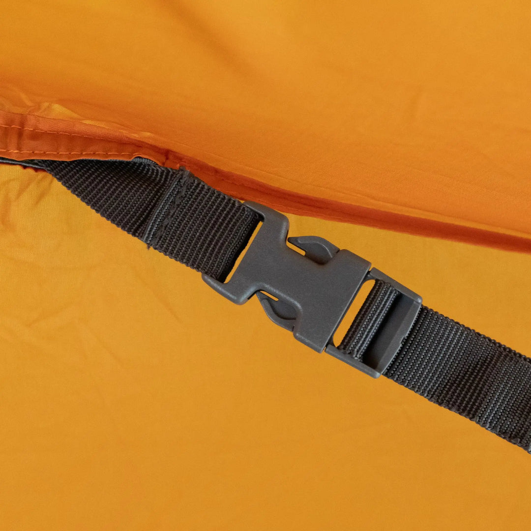 Close-up of a buckle inside the Vango Apex Compact 200 Tent, illustrating durable components for trekking and backpacking in a compact, lightweight tent.