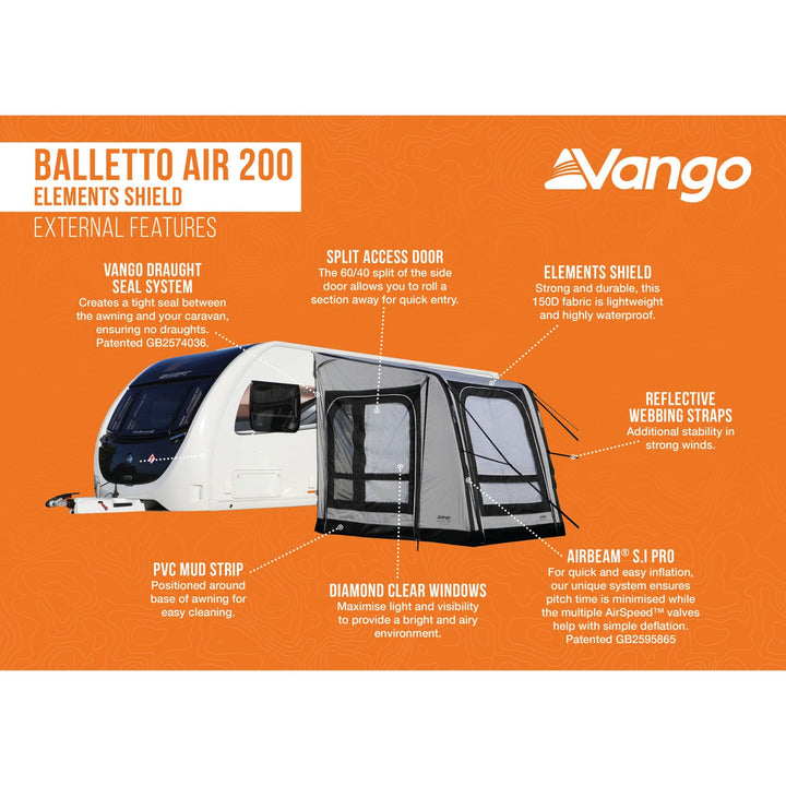 Vango Balletto Air 200 Elements Shield Caravan Awning